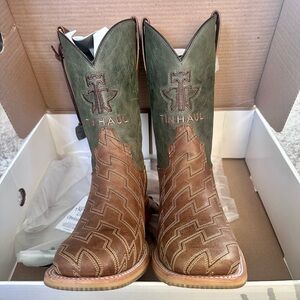 Tin Haul Men's Horse Power Western Boot Broad Square Toe Size 8